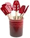 Le Creuset 7-Piece Spatula Set with Crock, Red