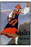 Varallo (Valesia) by F Romoli. PLAQUE MOUNTED. 23.49 inches width by 31.60 inches height. Highest Quality Art Poster Print