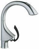 GROHE 32 071 KD0 K4 Dual Pull-Out Spray Kitchen Sink Faucet, Stainless Steel/Black
