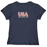 T-Shirt Woman Navy Blue  Usa Reggaeton  Music