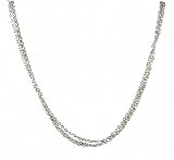 Triple (3) Chain Necklace For Pendants - Rhodium Plated - 16 + 3 Extension Chain