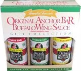 Anchor Bar Buffalo Wing Hot Sauce Gift Collection: Straight out of Frank and Theresa's famous wing joint on Main Street in Buffalo, New York. One each of their Original, Hotter, and Suicidal Wing Sauces (12 ounces each) in a cool gift box.