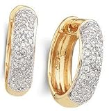 1/4ctw Pave Diamond Huggie Earrings