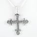 Ornate Double Sided Heraldic Cross Pendant in Sterling Silver on an 18" Snake Chain, #8714