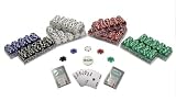 Trademark Poker 1000 Striped Dice 11.5 Gram Poker Chips Texas Hold em Set
