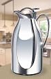 CHROME-PLATED STEEL THERMAL CARAFE WITH GLASS LINER AND BUILT IN INDICATOR - 12-14 CUPS (THE KIND USED AT FINE HOTELS!)