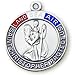 Sterling Silver United States Land-Sea-Air St Christopher Medal and 24-inch Chain