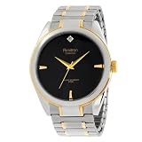 Armitron Men's Diamond Accented Dial with Two-Tone Expansion Band Watch #204593BKTT