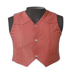 Kids Leather Vests - Girls/Kids Pink Leather Vest KV738Pink