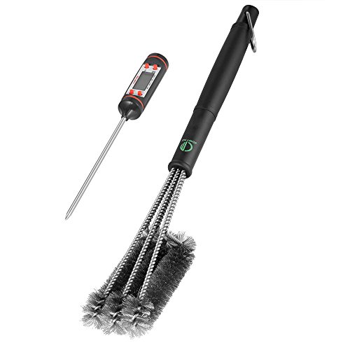 COMFY MEE Grill Brush BBQ Cleaner, 18" 3 Stainless Steel Brushes in 1