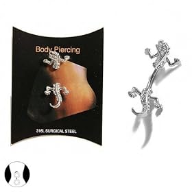 Sg Paris Piercing Nombril Femme Acier Transparent / Cristal