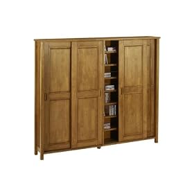 Mission Sliding Four door Multicolormedia Cabinet Wood Doors, FOUR-DOOR, HONEY by Home Decorators Collection