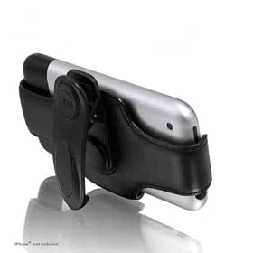 Click here to buy Macally Leather Swivel Holster and Stand Case for iPhone 1G (Black) by Macally.