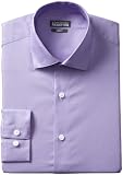 Kenneth Cole Reaction Mens Slim Fit Chambray Dress Shirt, Purple, 16.5 34-35