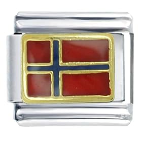 Flag Norway Travel & Italian Charm Bracelet
