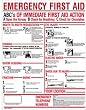 ABC\'s of Emergency first aid sign- 24 in. x19 in. plastic- 1 ea. At Home Emergency