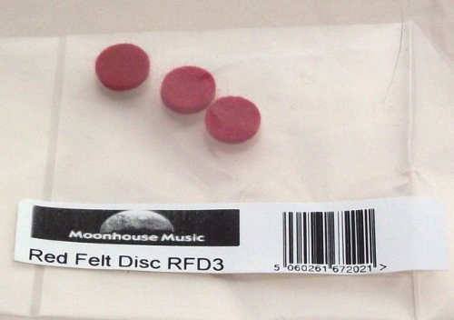 Red Felt Disc - Pack of 3 - 12mm x 2mm - for