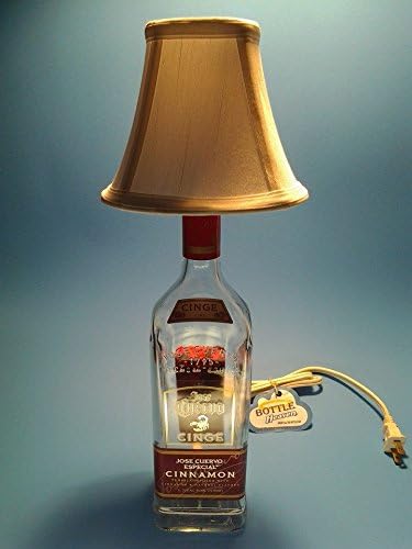 Jose Cuervo Cinge Cinnamon Liquor Bottle Table Lamp W/ White Shade