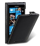 Melkco - Nokia Lumia 800 / Sea Ray Ultra Slim Handmade Premium Genuine Cowhide Leather Case Jacka Flip Type Black
