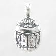Double Sided Scarab Beetle Pendant with Hierogyphics in Sterling Silver, #8698