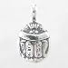Double Sided Scarab Beetle Pendant with Hierogyphics in Sterling Silver, #8698
