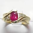 14K Yellow Gold Ruby and Diamond Ring