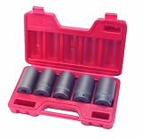 TEKTON 4886 1/2-Inch Drive Deep Jumbo Impact Socket Set, SAE, 5-Piece