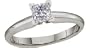 Platinum Princess Cut Classic Solitaire Ring (1/3 ct, G, VS2)