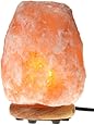 WBM Himalayan Glow Hand Carved Natural Crystal Himalayan Salt Lamp With Genuine Neem Wood Base, Bulb And Dimmer Control.8 to 9 Inch, 8 to 11 lbs.