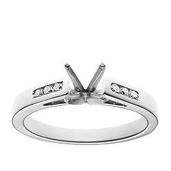 Platinum Channel-Set Diamond Engagement Ring Setting (1/5 ct tw, J, I1)