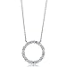 Sterling Silver Necklace Cubic Zirconia CZ Circle