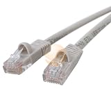 Ethernet Cable, CAT5E - 100 ft Beige / Grey