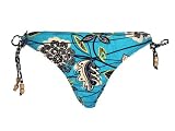Rampage Bikini Bottom Blue Small w/ Brown Leaf Print & Side Ties