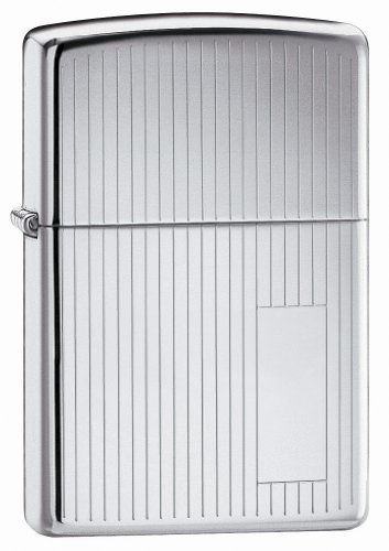 Unbekannt High Polished LUXUS-ZIPPO mit Gravur-Panel ENGINE TURNED