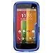 Fosmon STURDY Shock Absorbing Dual Layer Hybrid Holster Cover Kickstand Case for Motorola Moto G (1st Generation Only) / Motorola DVX - Retail Packaging (Dark Blue)