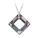 Sterling Silver Iridescent Lavender Swarovski Elements Diamond Shape Pendant, 18"