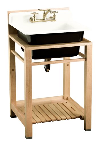 KOHLER K-6608-2P-0 Bayview Wood Stand Utility Sink, White