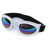 QPet Pet Sunglasses Dog Sunglasses Goggle UV Sunglasses Eye Wear Protection Waterproof (White)
