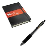 Moleskine 18 Month Planner 2008 -2009 Large Weekly Hard Cover Planner + Notebook + Soft Notebook Free Pilot G-2 Retractable Black Gel Ink Rolling Ball Pen