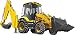StikArt Yellow Backhoe Loader Construction Truck Wall Decal, 13-inches W x 11-inches H