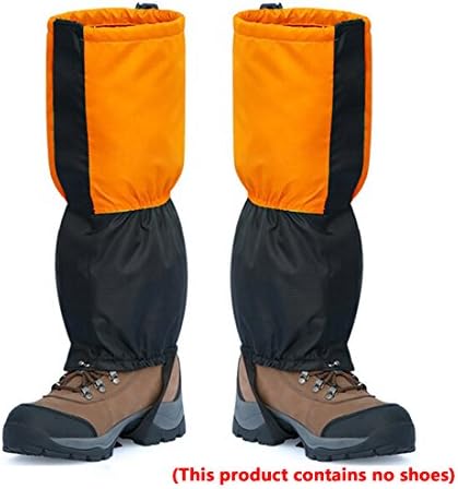 WindTour Unisex-adult's Fleece Waterproof Nylon Cloth Gaiter Leg Cover for Biking Boating Snowboarding Fishing Skiing Trekking Hiking Climbing Hunting (Orange)