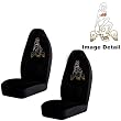 Sexy Lady in Red Bikini on Top of Three Golden Triple Skulls Gem Crystal Studded Rhinestone Bling Car Truck SUV Front Universal-Fit Bucket Seat Covers - PAIR