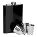 Premier Housewares Gloss Hip Flask Set, Black