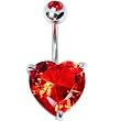 July 14mm Heart Solitaire Birthstone Belly Ring