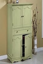 French Country 4 door Cabinet 56"hx24"w Sage