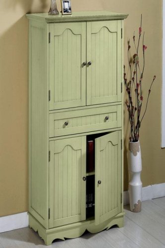 French Country 4 door Cabinet 56"hx24"w Sage