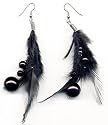 SG Paris - Boucles d'oreilles - Plume - Black