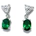 Ravishing Oval Cut Sterling Silver Simulated Emerald Stud Earrings EA385