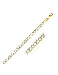 Rhodium Plated 7.0mm 925 Sterling Silver Curb Style Chain