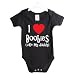 I love boobies like my daddy funny babygrow babysuit -black vest white + red print-0-3 Months - jbg106